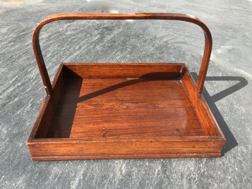 Antique Small Rosewood and Brass Stationery Tray