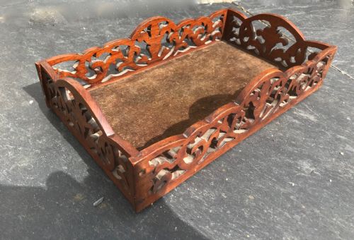 Antique  Treen Mahogany Tray