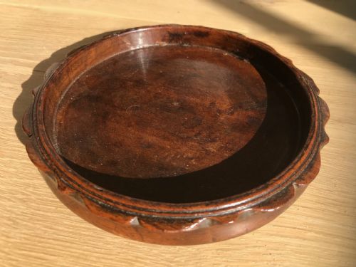 A Georgian Treen Mahogany Wine Coaster