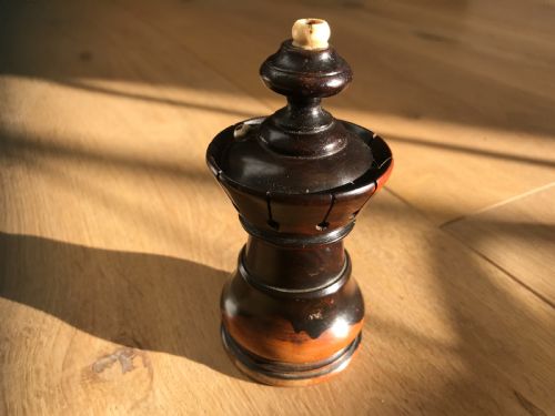 Antique Candle Holder and Go to Bed - Laburnum Wood Treen
