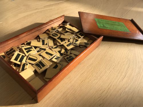 An Antique Spelling/alphabet/numbers Box - Treen