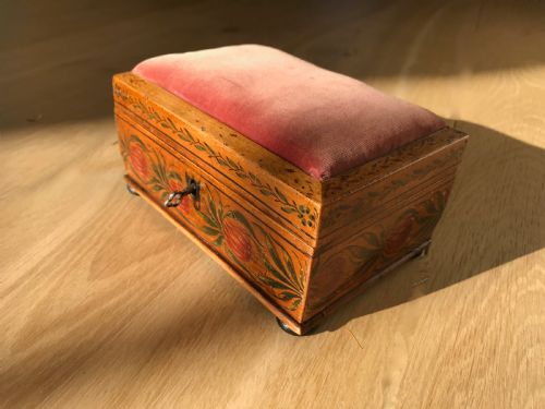 An Early 1800'S Painted Sewing Box