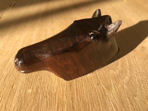 Antique Snuff Box - Horses Head - Treen