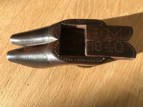 An Unusual Double Snuff Shoe Box - Dated 1840
