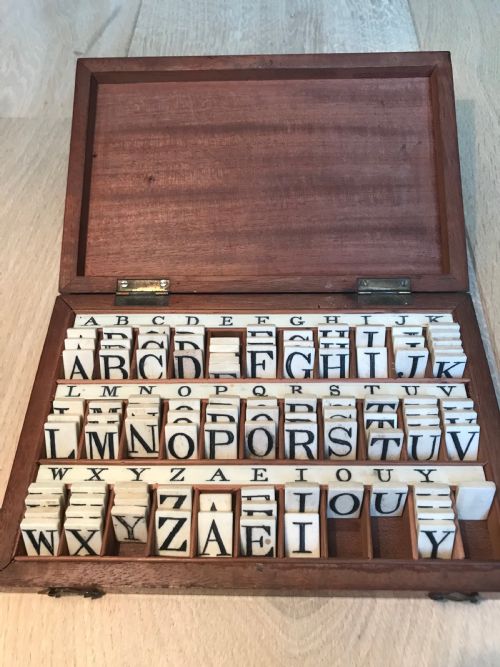 Antique Alphabet Box - Learn to Spell/write