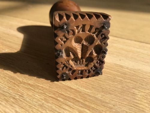 A Rare Sycamore Biscuit Mould and Pricker - Prince Regent - Treen