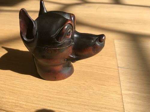 Antique Dog's Head Ink Well