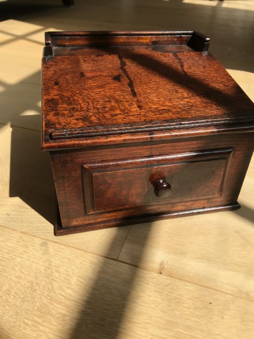 A Mini Antique Oak Writing Slope/ Box