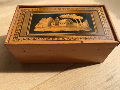 An Early 1800'S Whitewood Reel Box