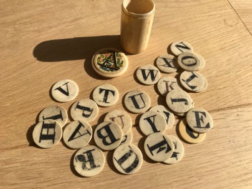 A Georgian Bone Alphabet Set - Complete