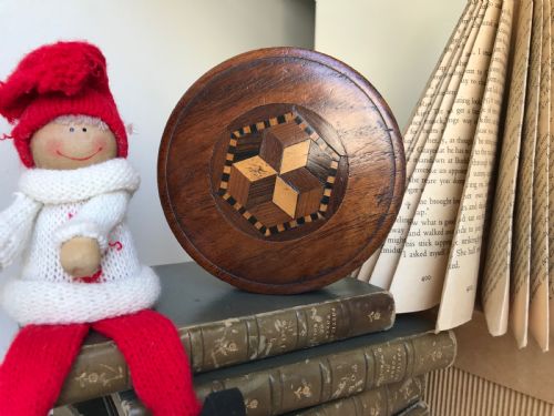 Antique Circular Snuff Box - Tunbridge Ware