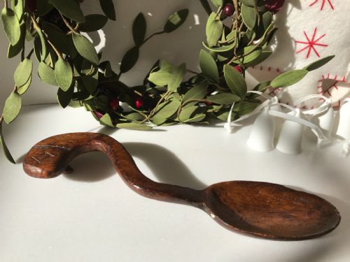 Antique Treen Welsh Spoon