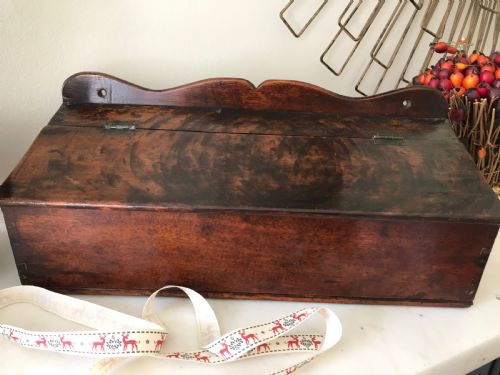 Antique Fruitwood Candle Box - Plum Wood