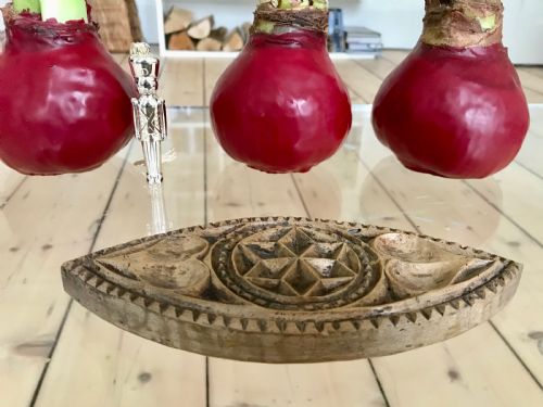 Unusual Shaped Antique Butter Stamp - Hearts