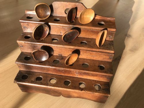 Antique Oak Welsh Spoon - Four Tier