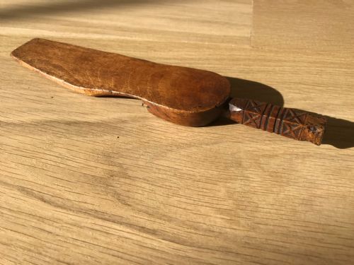 Antique Treen Knitting Sheath - Shoe