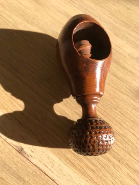 Antique Treen Nutcracker - Burr Maple