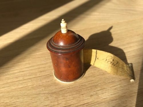 Antique Coquilla Nut Tape Measure - Treen