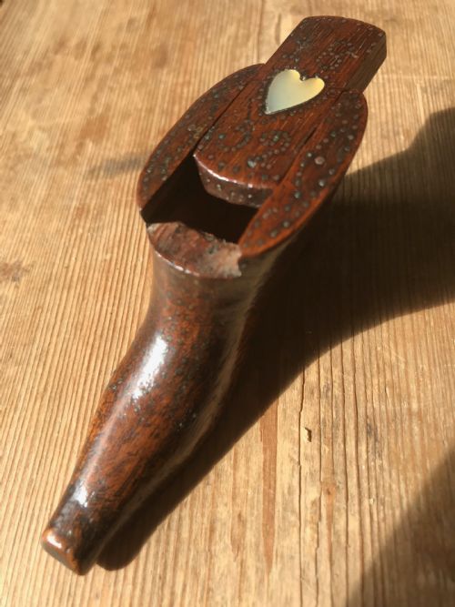 Antique Snuff Shoe - Dated 1852 - Treen