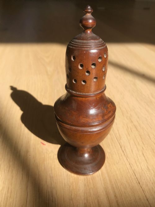 Antique Treen Spice Muffineer