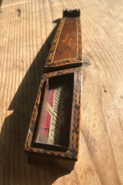 Antique Treen  Knitting Sheath - With Motto