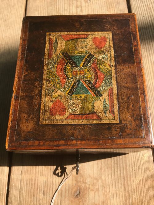 Antique Card Box & Cribbage Board