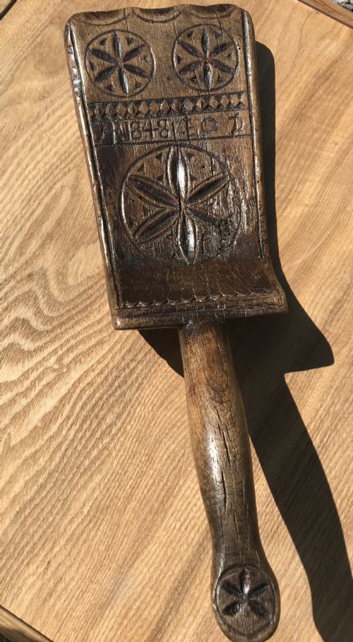 Antique Treen Washing Bat - Dated