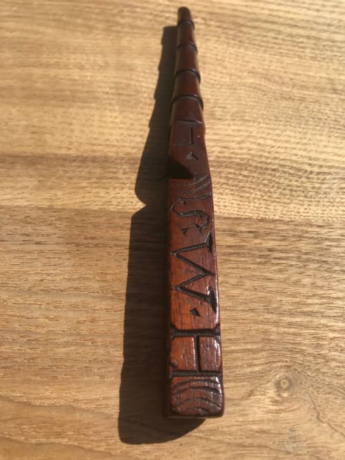 fig 2. A Rare Antique Welsh Knitting Sheath - treen