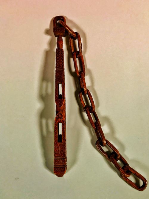 An 18th Century Dated Knitting Sheath with Chain