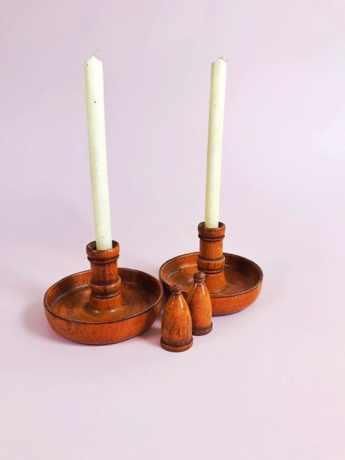Antique Brighton Bun Candlesticks