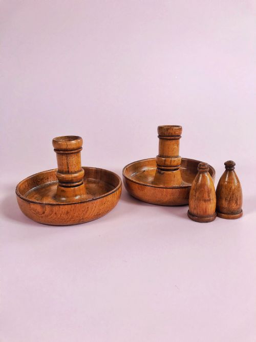 fig 1. Antique Brighton Bun Candlesticks