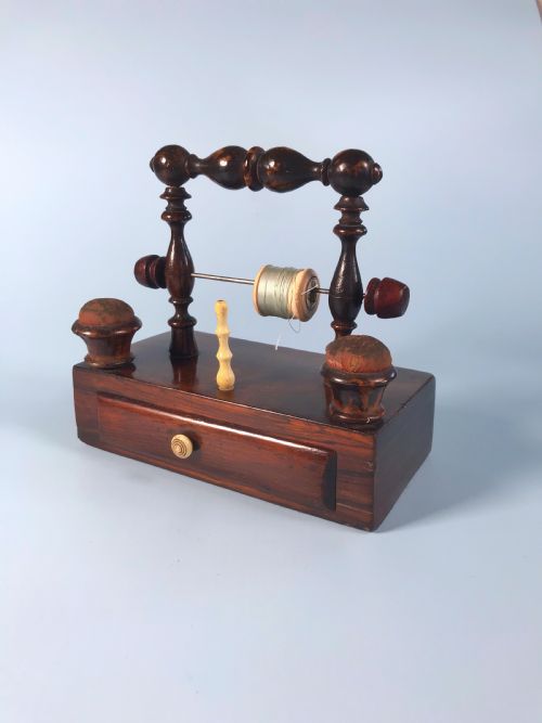 Antique Rosewood Sewing Companion -Treen