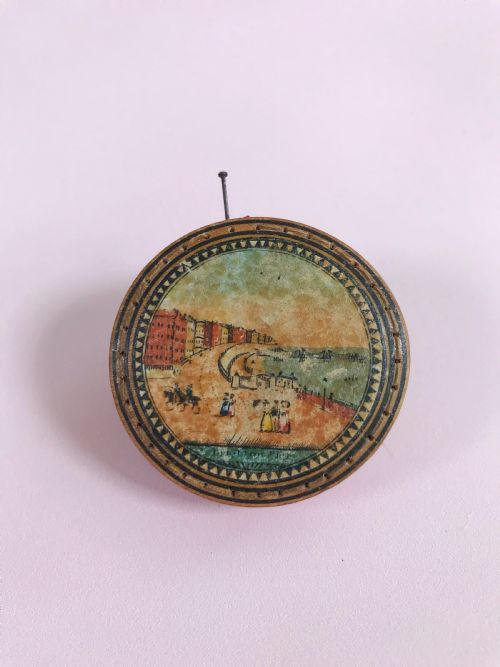 Antique Tunbridge Ware Pin Cushion Wheel