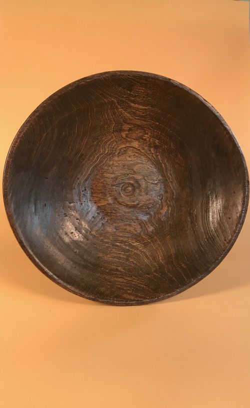 Antique Elm Serving Bowl - Treen