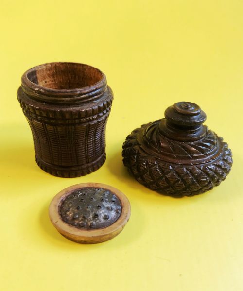 Antique Treen Nutmeg Grater - Bucket Shaped