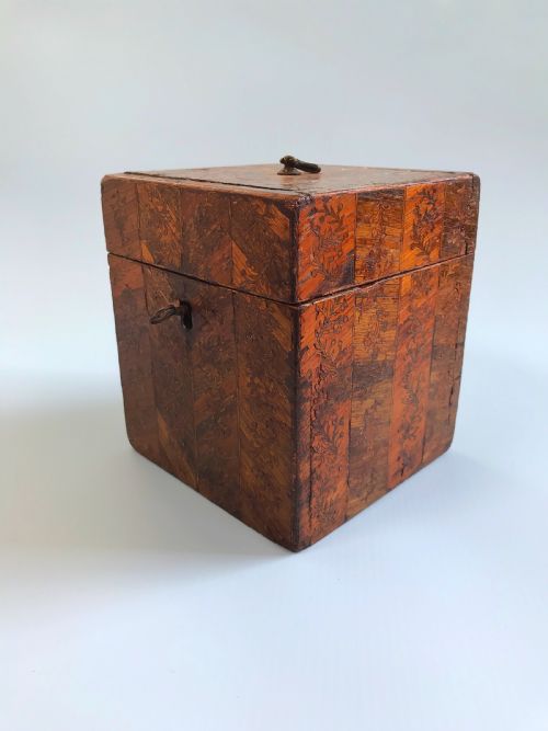 fig 2. Antique Prisoner of War Tea Caddy - straw work