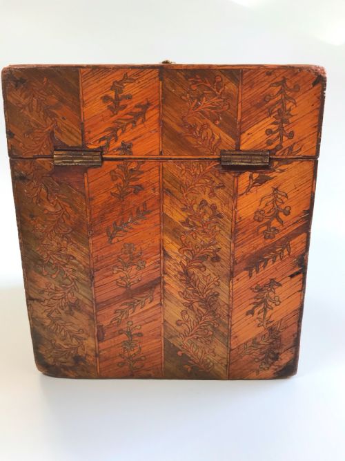 fig 3. Antique Prisoner of War Tea Caddy - straw work