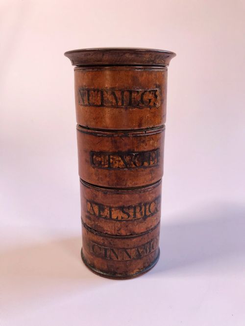 Antique Treen Four Tier Spice Tower