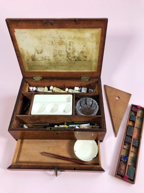 Antique Artist Box - Trade Label R Ackermann