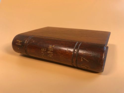 Antique Money Box - Book Shaped Dated 1871