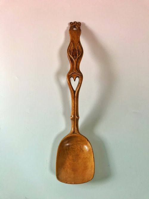 Antique Treen Ladle - Wedding/love Token
