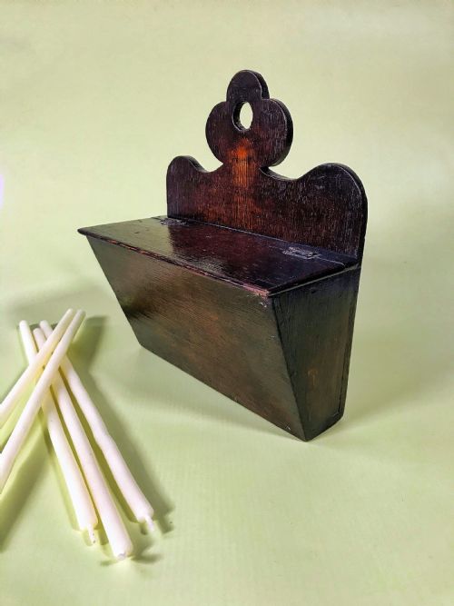An Unusual Shaped Oak Candle/wall Hanging Box