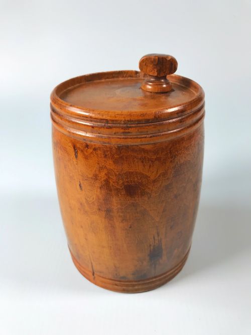 Antique Treen Storage Barrel