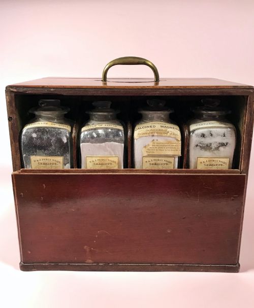 fig 1. Antique Apothecary Cabinet - with some amazing contents