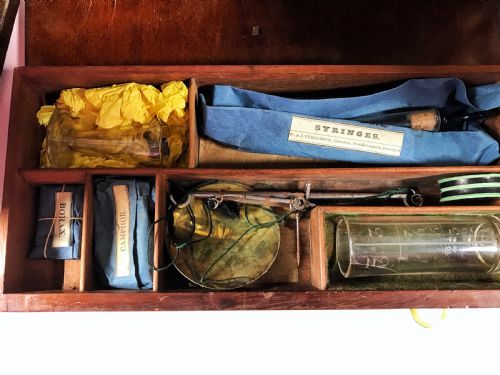 fig 3. Antique Apothecary Cabinet - with some amazing contents