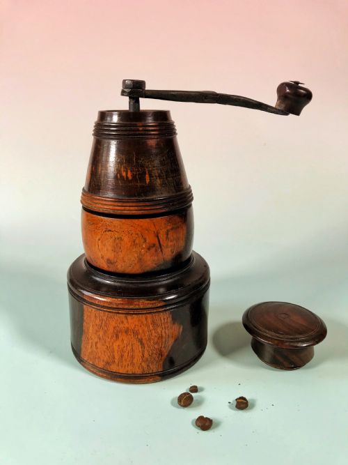 fig 1. An 18th Century Antique Treen Coffee Grinder/ Mill