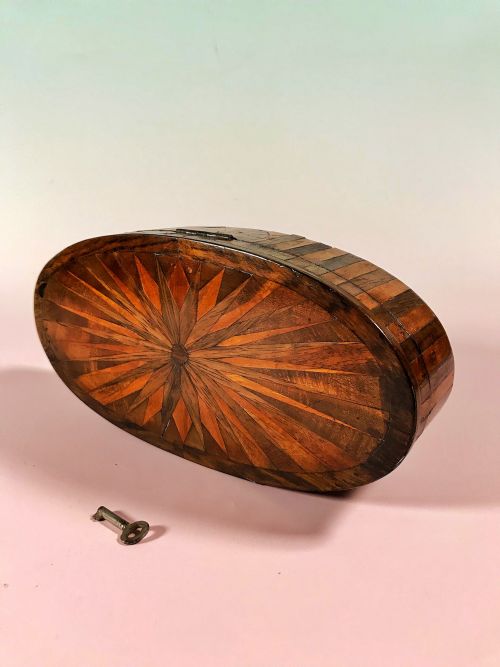 Antique Georgian Oval Inlaid Box