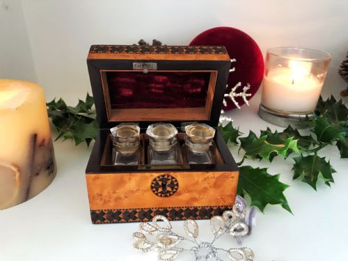 Antique Tunbridge Ware Scent Box