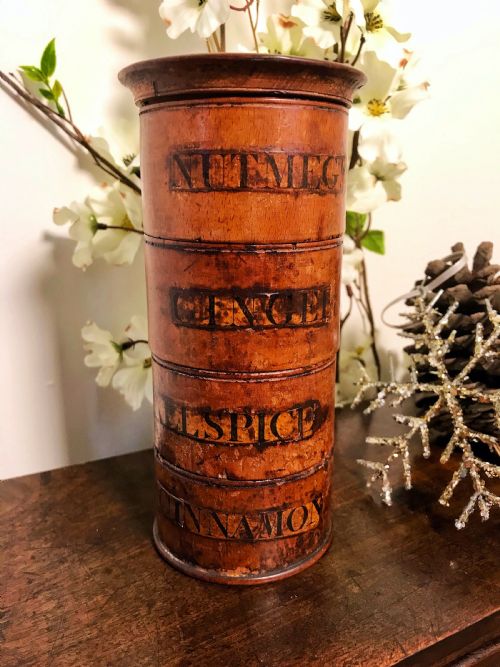 Antique Four Tier Spice Tower - Original Labels