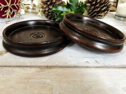 A Pair of Georgian Mahogany Wine Coasters